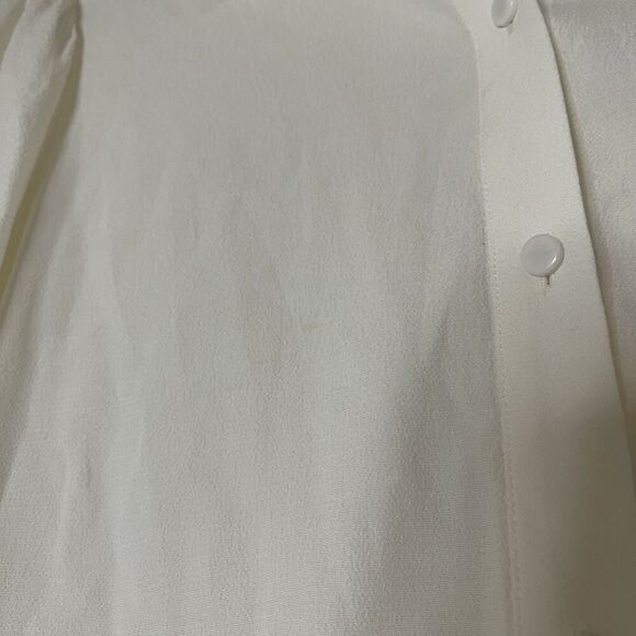 EQUIPMENT IVORY BUTTON DOWN LONG SLEEVE COLLAR BLOUSE SIZE MEDIUM - Picture 4 of 6